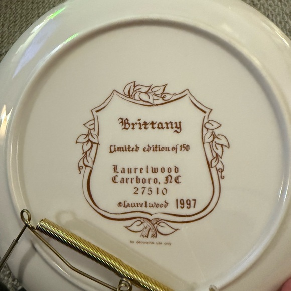 Vintage 1997 Laurelwood Collectors Edition Numbered Brittany Spaniel Plate Rare - Picture 4 of 8